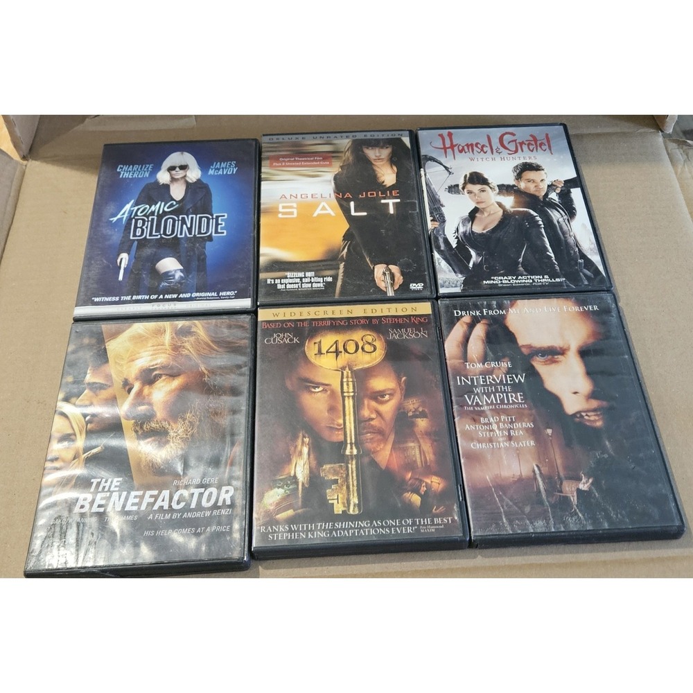 DVD Movie Lot Atomic Blonde Salt 1408 Interview With The Vampire Action Thriller